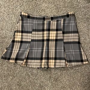 Blue plaid mini skirt NWOT